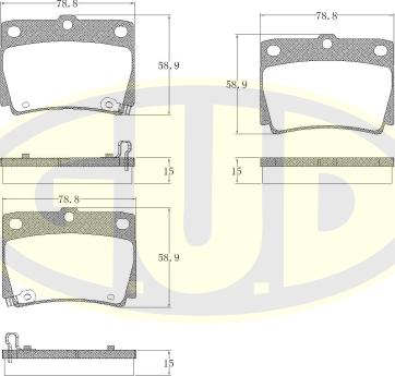 G.U.D. GBP880177 - Комплект спирачно феродо, дискови спирачки vvparts.bg