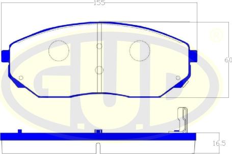 G.U.D. GBP104102 - Комплект спирачно феродо, дискови спирачки vvparts.bg