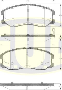 G.U.D. GBP126112 - Комплект спирачно феродо, дискови спирачки vvparts.bg