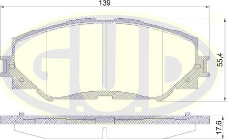 G.U.D. GBP123200 - Комплект спирачно феродо, дискови спирачки vvparts.bg