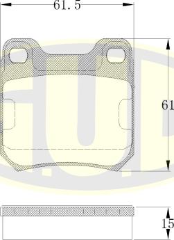 G.U.D. GBP880132 - Комплект спирачно феродо, дискови спирачки vvparts.bg