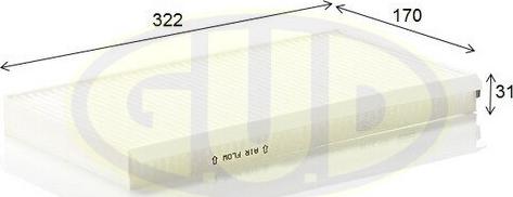 G.U.D. GCF3139 - Филтър купе (поленов филтър) vvparts.bg