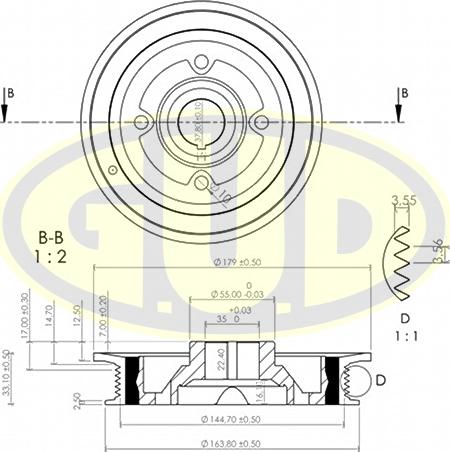 G.U.D. GCP702026 - Ремъчна шайба, колянов вал vvparts.bg