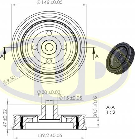 G.U.D. GCP702071 - Ремъчна шайба, колянов вал vvparts.bg