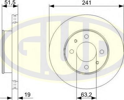 G.U.D. GDB119114 - Спирачен диск vvparts.bg