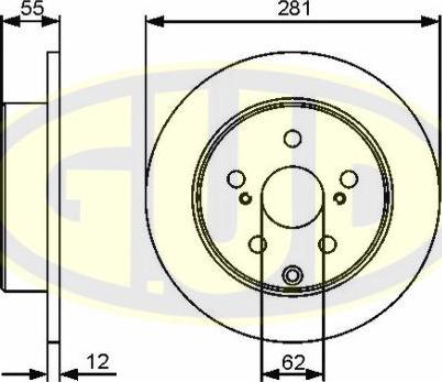 G.U.D. GDB112714 - Спирачен диск vvparts.bg