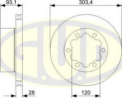 G.U.D. GDB128202 - Спирачен диск vvparts.bg