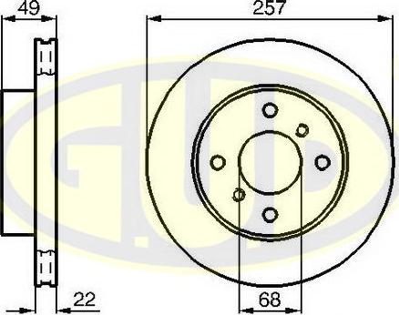 G.U.D. GDB122146 - Спирачен диск vvparts.bg