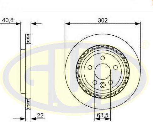 G.U.D. GDB122259 - Спирачен диск vvparts.bg