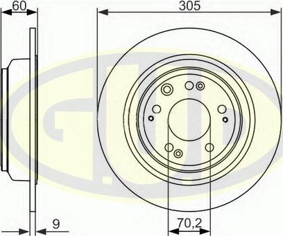 G.U.D. GDB803179 - Спирачен диск vvparts.bg