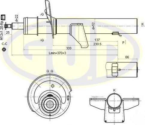 G.U.D. GSA335923 - Амортисьор vvparts.bg