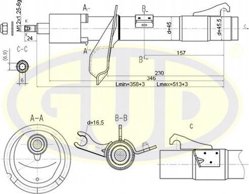 G.U.D. GSA333710 - Амортисьор vvparts.bg