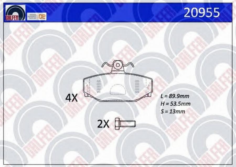 Galfer 20955 - Комплект спирачно феродо, дискови спирачки vvparts.bg