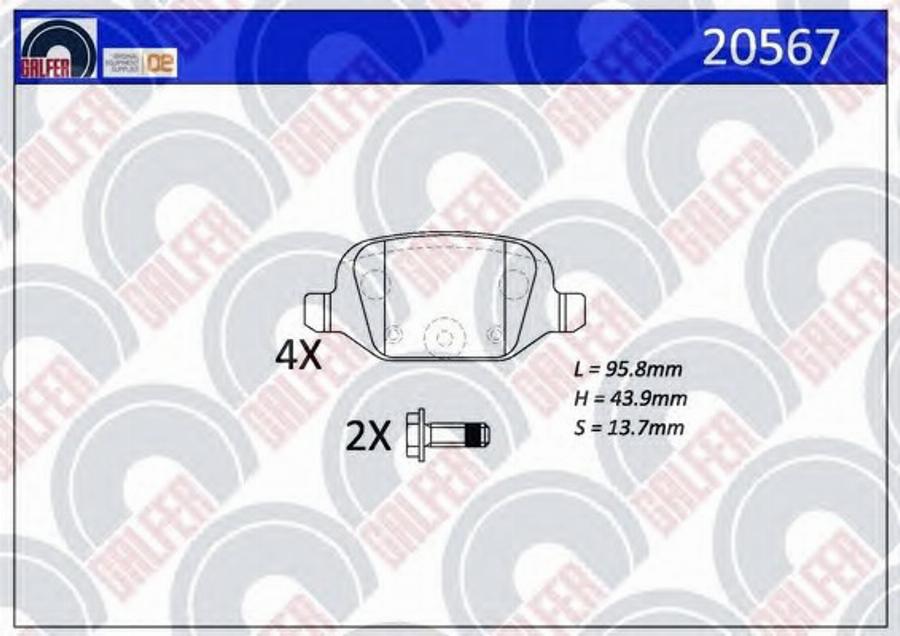 Galfer 20567 - Комплект спирачно феродо, дискови спирачки vvparts.bg