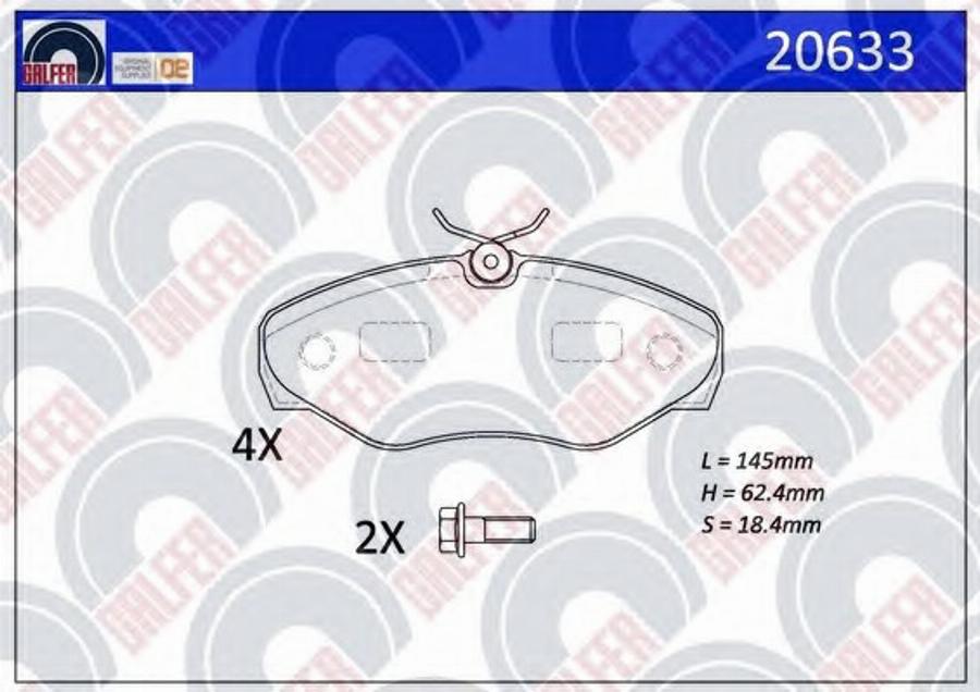 Galfer 20633 - Комплект спирачно феродо, дискови спирачки vvparts.bg