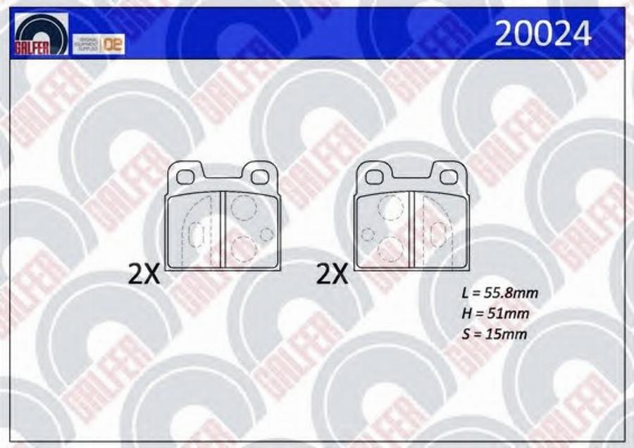 Galfer 20024 - Комплект спирачно феродо, дискови спирачки vvparts.bg