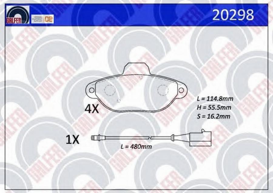 Galfer 20298 - Комплект спирачно феродо, дискови спирачки vvparts.bg