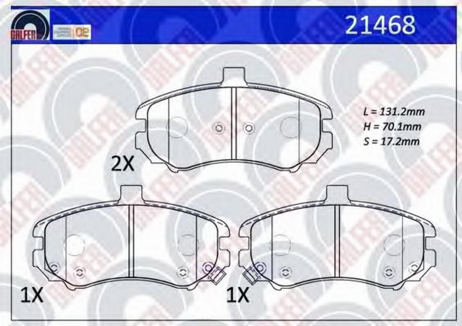 Galfer 21468 - Комплект спирачно феродо, дискови спирачки vvparts.bg