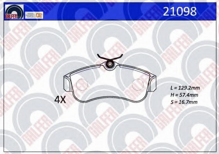 Galfer 21098 - Комплект спирачно феродо, дискови спирачки vvparts.bg