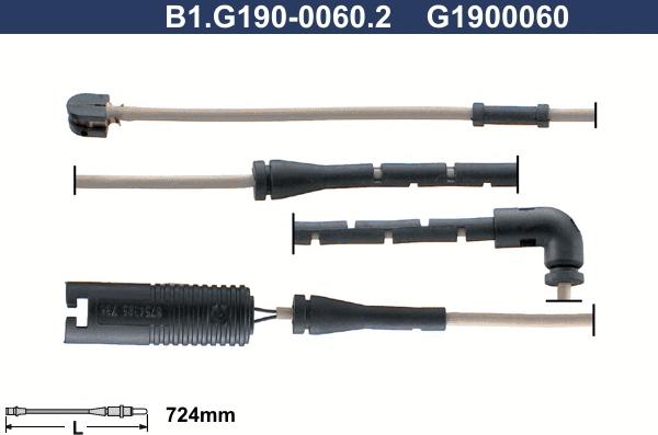 Galfer B1.G190-0060.2 - Предупредителен контактен сензор, износване на накладките vvparts.bg
