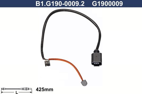 Galfer B1.G190-0009.2 - Предупредителен контактен сензор, износване на накладките vvparts.bg