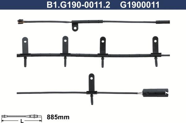 Galfer B1.G190-0011.2 - Предупредителен контактен сензор, износване на накладките vvparts.bg