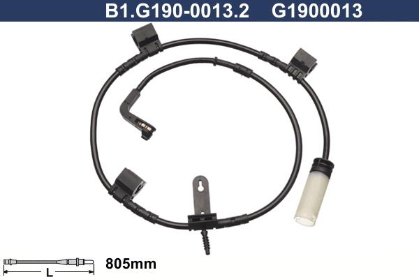Galfer B1.G190-0013.2 - Предупредителен контактен сензор, износване на накладките vvparts.bg
