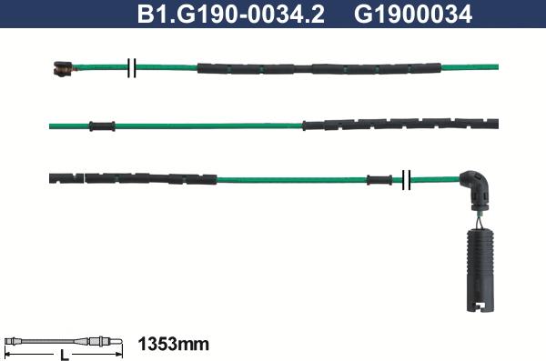 Galfer B1.G190-0034.2 - Предупредителен контактен сензор, износване на накладките vvparts.bg