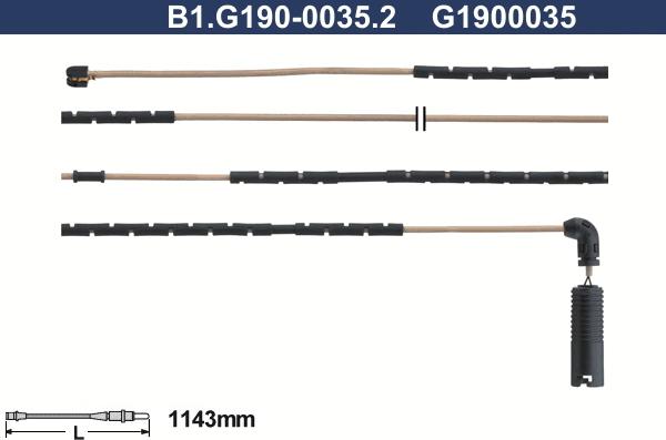 Galfer B1.G190-0035.2 - Предупредителен контактен сензор, износване на накладките vvparts.bg