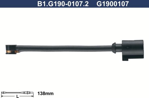 Galfer B1.G190-0107.2 - Предупредителен контактен сензор, износване на накладките vvparts.bg