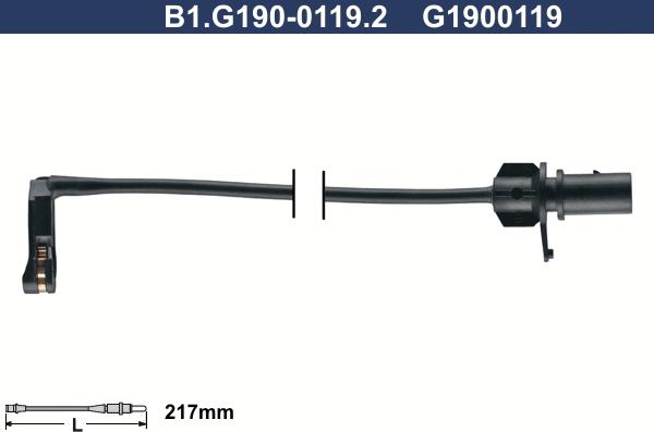 Galfer B1.G190-0119.2 - Предупредителен контактен сензор, износване на накладките vvparts.bg