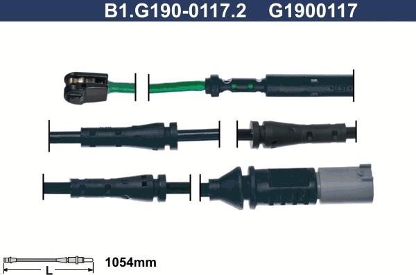 Galfer B1.G190-0117.2 - Предупредителен контактен сензор, износване на накладките vvparts.bg