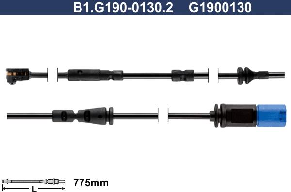 Galfer B1.G190-0130.2 - Предупредителен контактен сензор, износване на накладките vvparts.bg