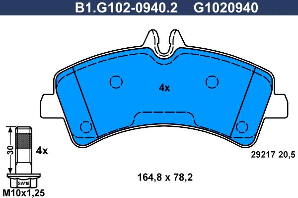 Galfer B1.G102-0940.2 - Комплект спирачно феродо, дискови спирачки vvparts.bg