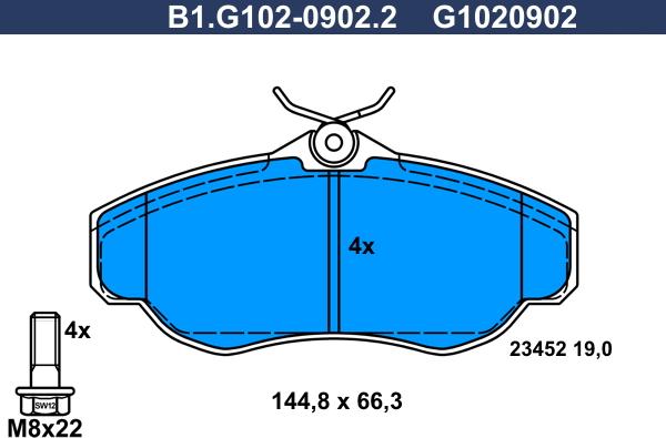 Galfer B1.G102-0902.2 - Комплект спирачно феродо, дискови спирачки vvparts.bg