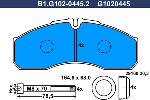 Galfer B1.G102-0445.2 - Комплект спирачно феродо, дискови спирачки vvparts.bg