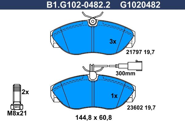 Galfer B1.G102-0482.2 - Комплект спирачно феродо, дискови спирачки vvparts.bg