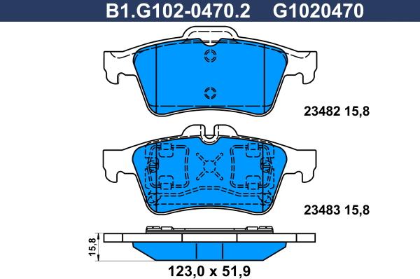 Galfer B1.G102-0470.2 - Комплект спирачно феродо, дискови спирачки vvparts.bg