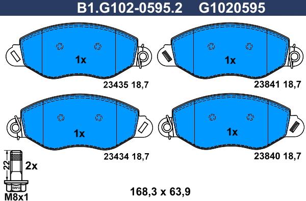 Galfer B1.G102-0595.2 - Комплект спирачно феродо, дискови спирачки vvparts.bg