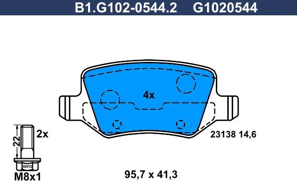 Galfer B1.G102-0544.2 - Комплект спирачно феродо, дискови спирачки vvparts.bg