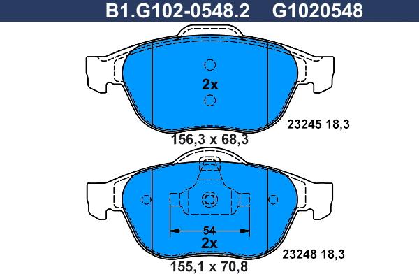 Galfer B1.G102-0548.2 - Комплект спирачно феродо, дискови спирачки vvparts.bg