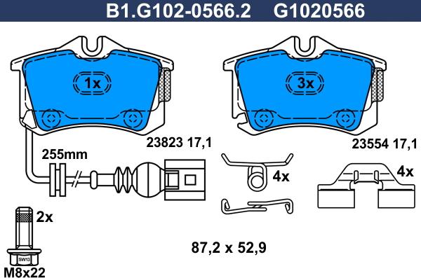 Galfer B1.G102-0566.2 - Комплект спирачно феродо, дискови спирачки vvparts.bg