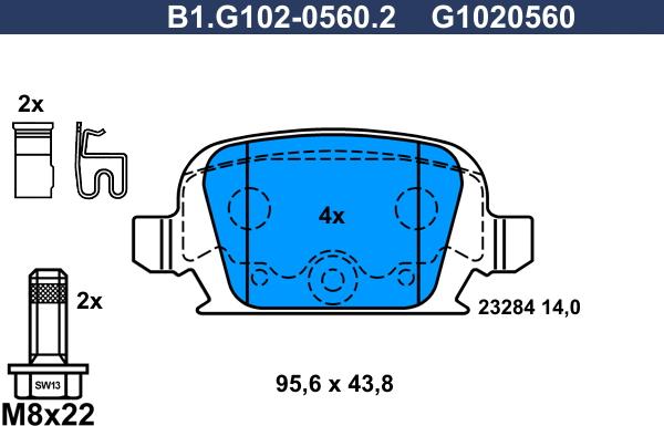 Galfer B1.G102-0560.2 - Комплект спирачно феродо, дискови спирачки vvparts.bg