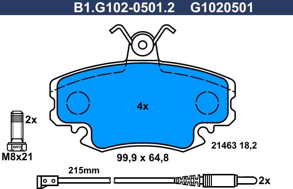 Galfer B1.G102-0501.2 - Комплект спирачно феродо, дискови спирачки vvparts.bg