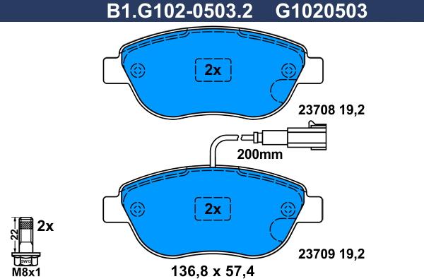 Galfer B1.G102-0503.2 - Комплект спирачно феродо, дискови спирачки vvparts.bg