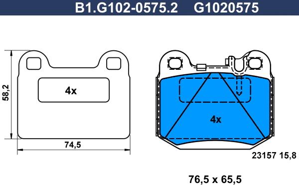 Galfer B1.G102-0575.2 - Комплект спирачно феродо, дискови спирачки vvparts.bg