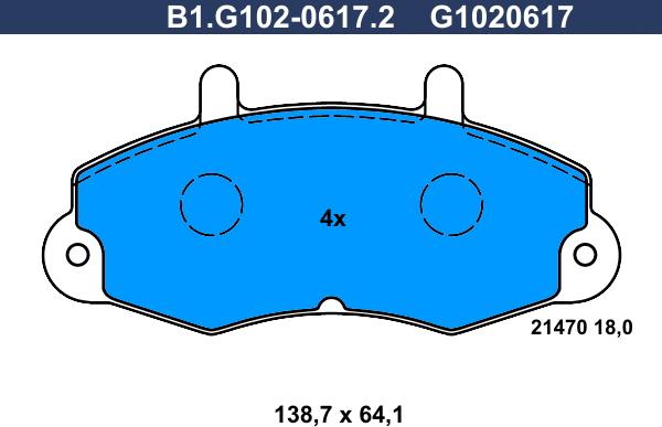 Galfer B1.G102-0617.2 - Комплект спирачно феродо, дискови спирачки vvparts.bg