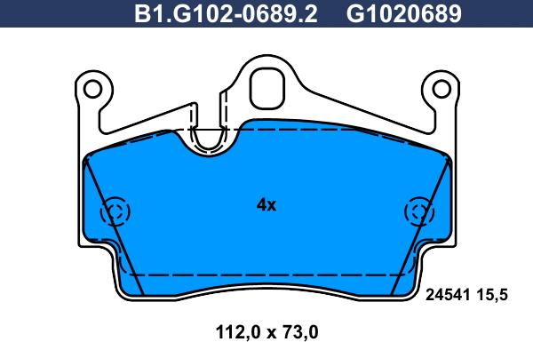 Galfer B1.G102-0689.2 - Комплект спирачно феродо, дискови спирачки vvparts.bg