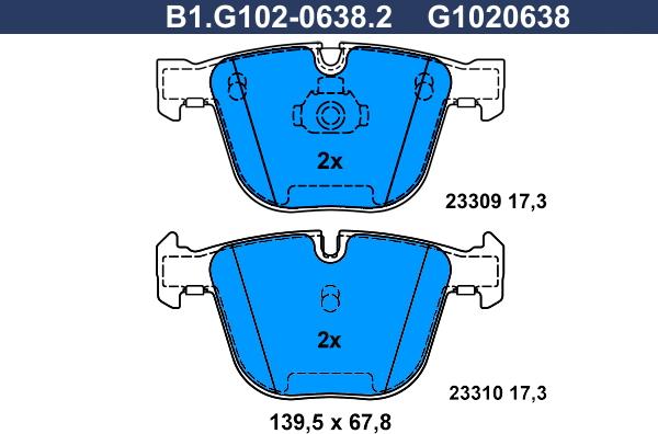 Galfer B1.G102-0638.2 - Комплект спирачно феродо, дискови спирачки vvparts.bg