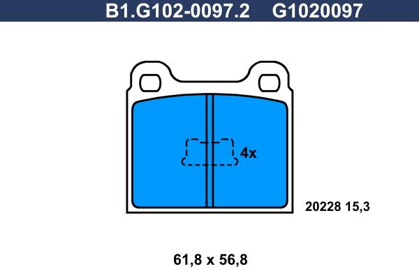 Galfer B1.G102-0097.2 - Комплект спирачно феродо, дискови спирачки vvparts.bg
